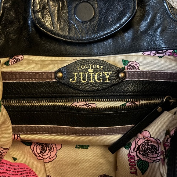 Juicy Couture Black Shoulder Bag with Gold Accents - Picture 12 of 15